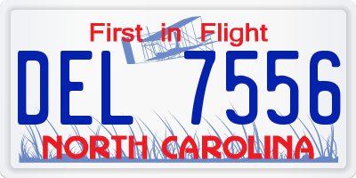 NC license plate DEL7556
