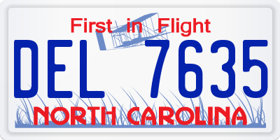 NC license plate DEL7635