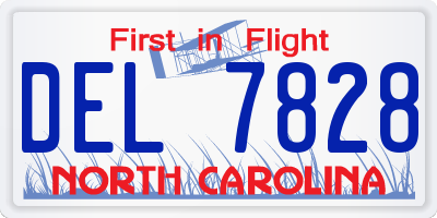 NC license plate DEL7828