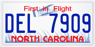 NC license plate DEL7909