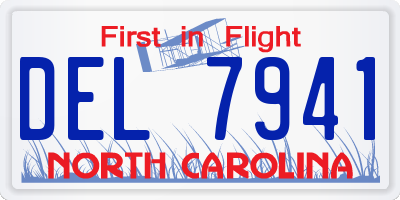 NC license plate DEL7941