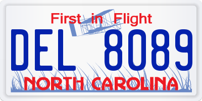 NC license plate DEL8089