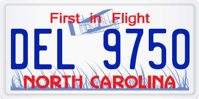 NC license plate DEL9750