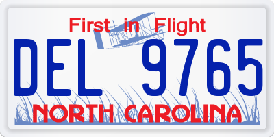 NC license plate DEL9765