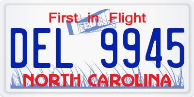 NC license plate DEL9945