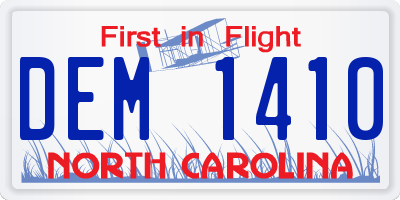 NC license plate DEM1410