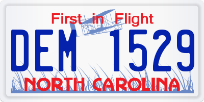 NC license plate DEM1529