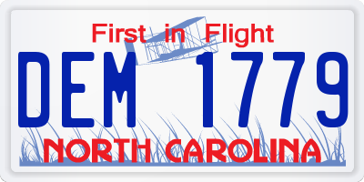 NC license plate DEM1779
