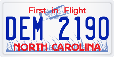 NC license plate DEM2190