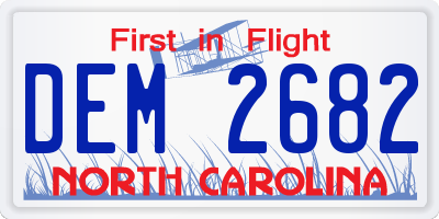 NC license plate DEM2682
