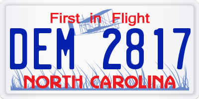NC license plate DEM2817
