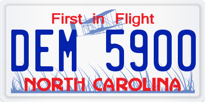 NC license plate DEM5900