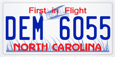 NC license plate DEM6055