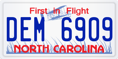 NC license plate DEM6909