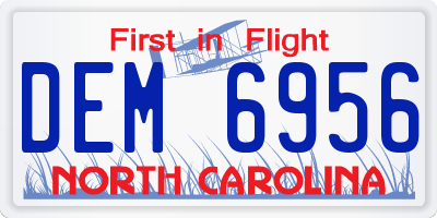 NC license plate DEM6956