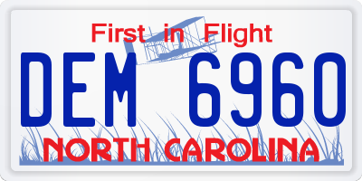 NC license plate DEM6960