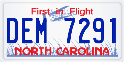 NC license plate DEM7291