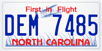 NC license plate DEM7485