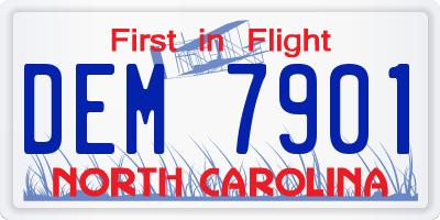 NC license plate DEM7901
