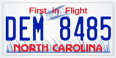 NC license plate DEM8485