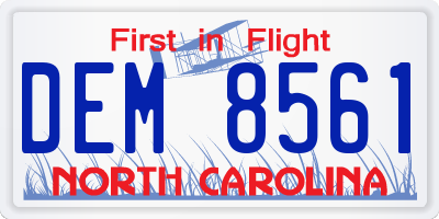 NC license plate DEM8561