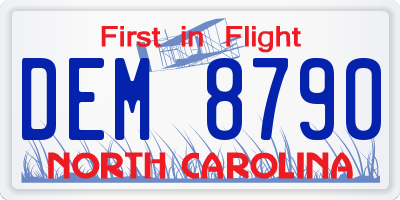 NC license plate DEM8790