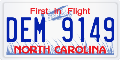 NC license plate DEM9149