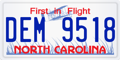 NC license plate DEM9518