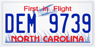 NC license plate DEM9739