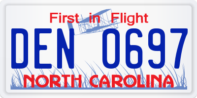 NC license plate DEN0697