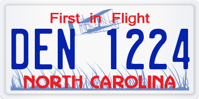 NC license plate DEN1224