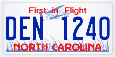 NC license plate DEN1240
