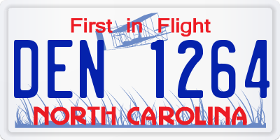 NC license plate DEN1264