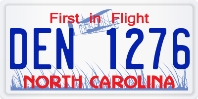 NC license plate DEN1276