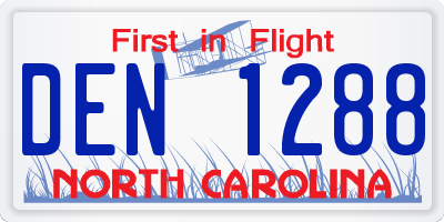 NC license plate DEN1288