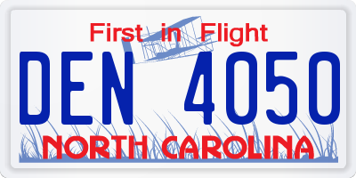 NC license plate DEN4050