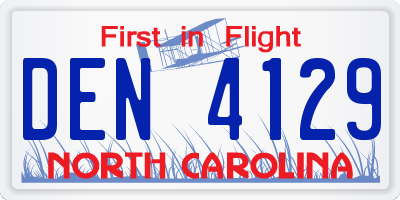 NC license plate DEN4129