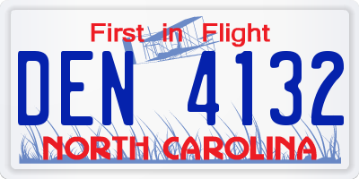 NC license plate DEN4132