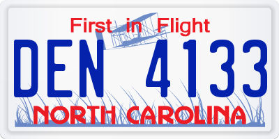 NC license plate DEN4133