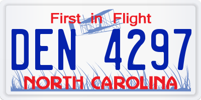NC license plate DEN4297
