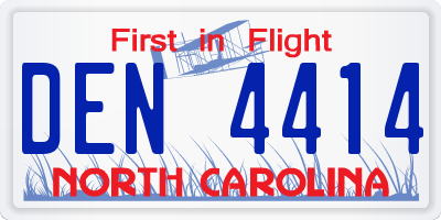 NC license plate DEN4414