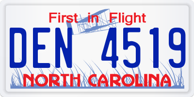 NC license plate DEN4519