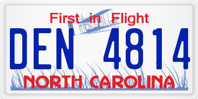 NC license plate DEN4814