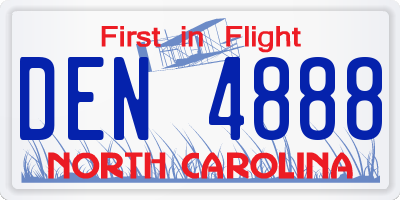 NC license plate DEN4888