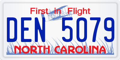 NC license plate DEN5079