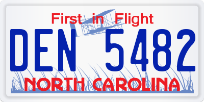 NC license plate DEN5482