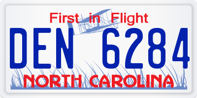 NC license plate DEN6284