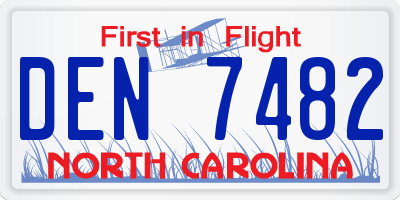 NC license plate DEN7482