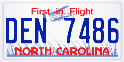 NC license plate DEN7486