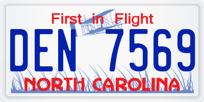 NC license plate DEN7569